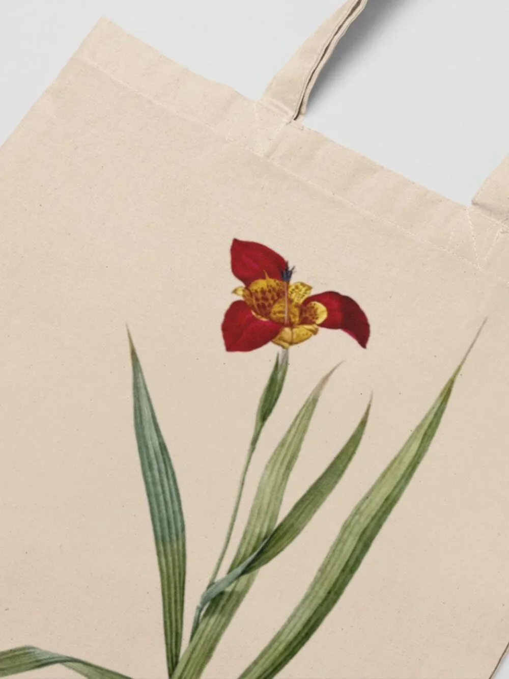 Tiger Flower Vintage Floral Print Graphic Canvas Tote Bag